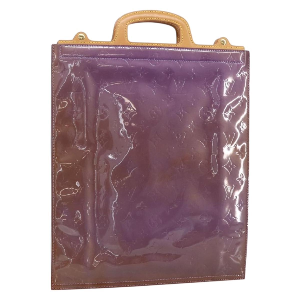 LOUIS VUITTON Monogram Vernis Stanton Tote Bag Purple Viole M91079 Auth BA7915