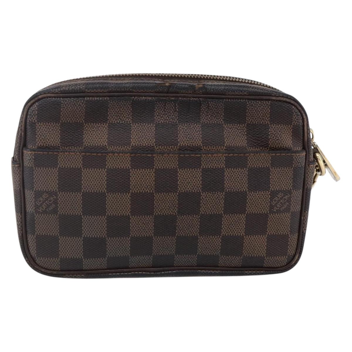 LOUIS VUITTON Damier Ebene Pochette Billets Macau Clutch Bag N61739 Auth BA7931
