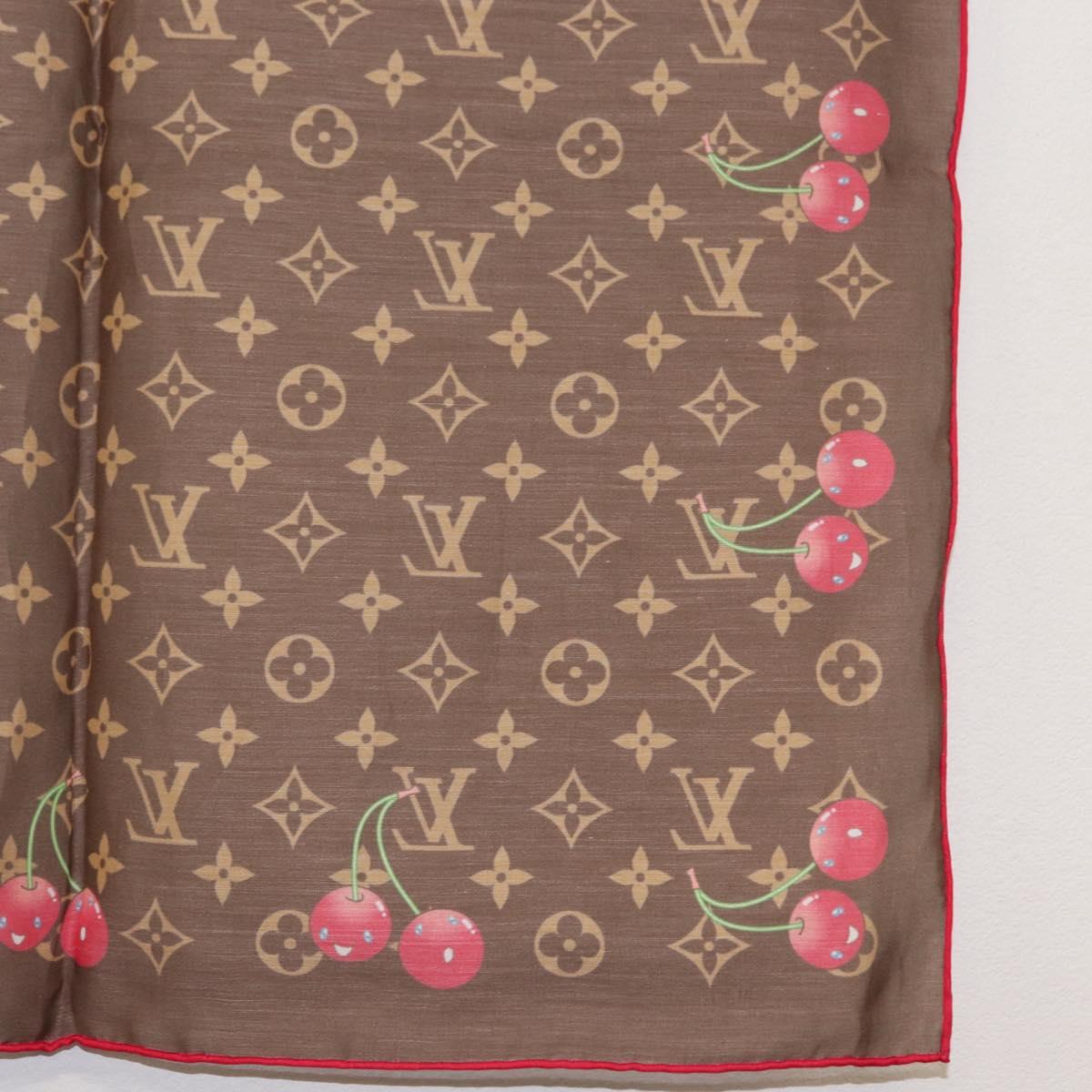 LOUIS VUITTON Monogram Cherry LVxTM Carre 55 Scarf M96090 LV Auth BA7938M