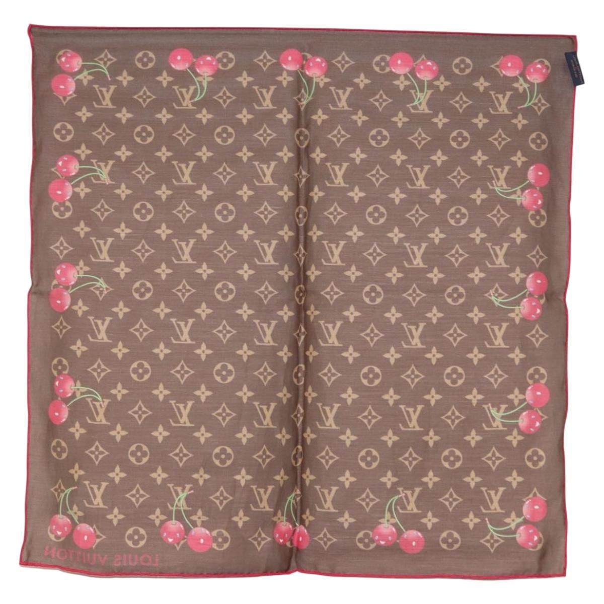 LOUIS VUITTON Monogram Cherry LVxTM Carre 55 Scarf M96090 LV Auth BA7938M