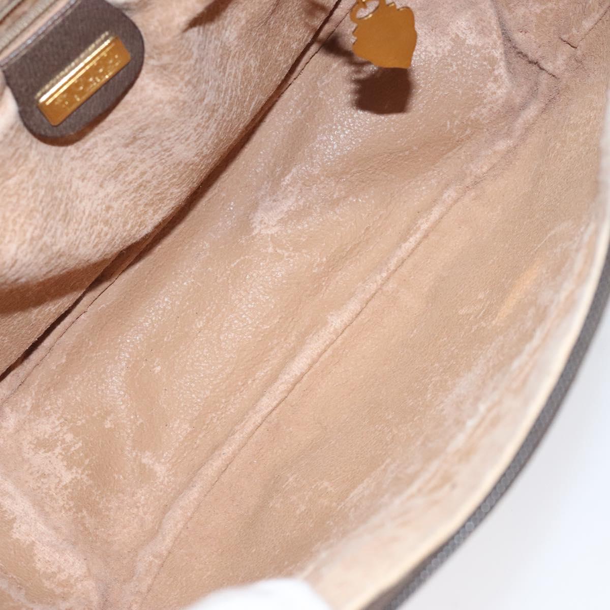 GUCCI GG Supreme Web Sherry Line Bag PVC Beige Gold 001 58 0918 Auth BA794