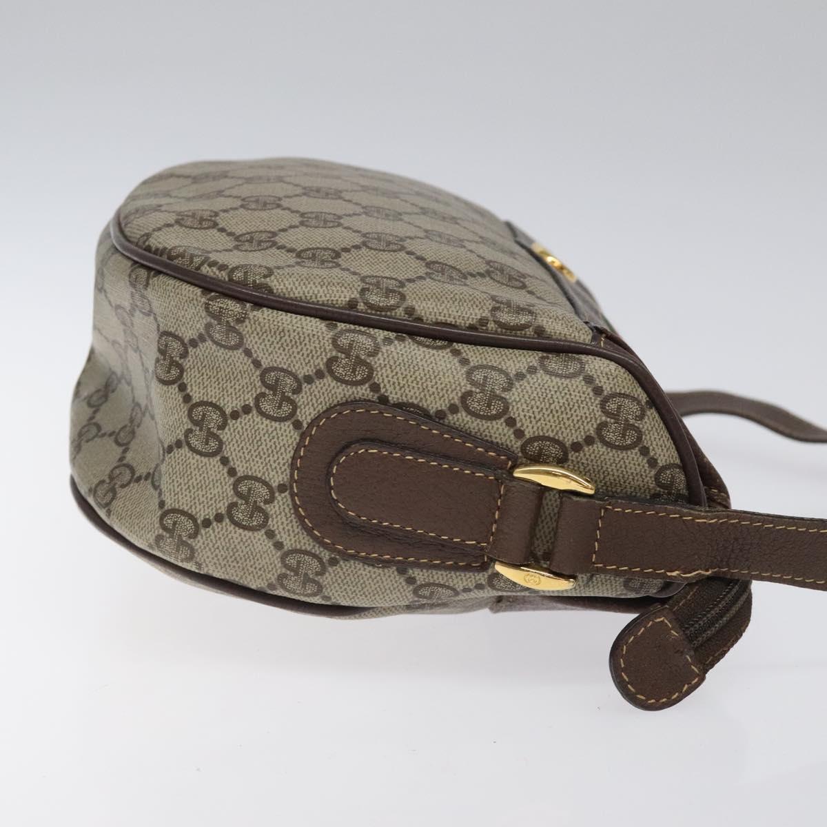 GUCCI GG Supreme Web Sherry Line Bag PVC Beige Gold 001 58 0918 Auth BA794