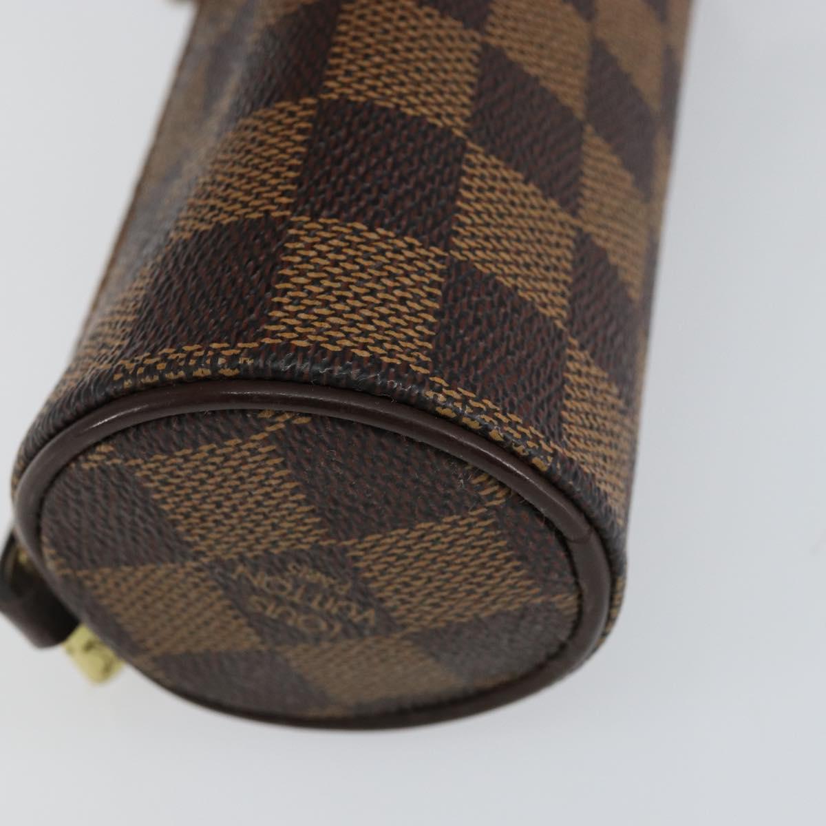 LOUIS VUITTON Damier Ebene Papillon Pouch LV Auth BA7956