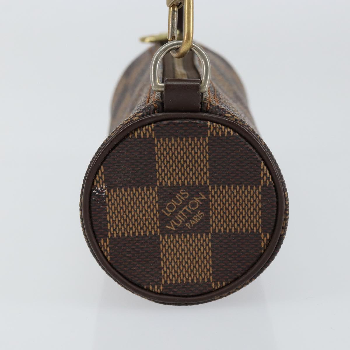 LOUIS VUITTON Damier Ebene Papillon Pouch LV Auth BA7956