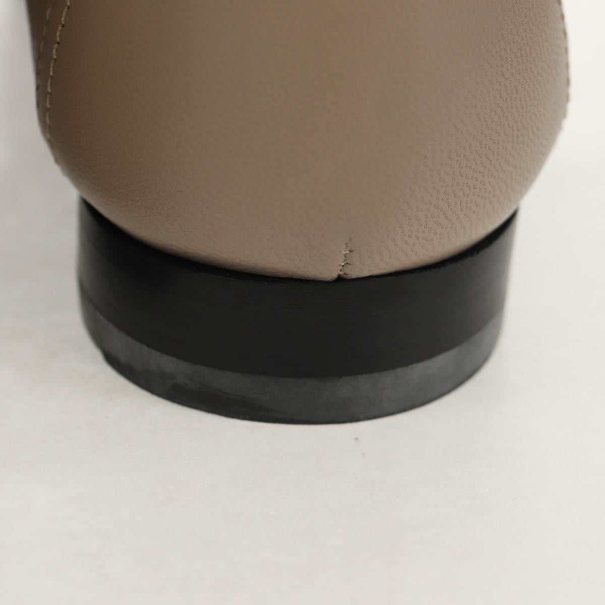 HERMES Moccasin Royale Shoes Leather Beige Auth BA7957M