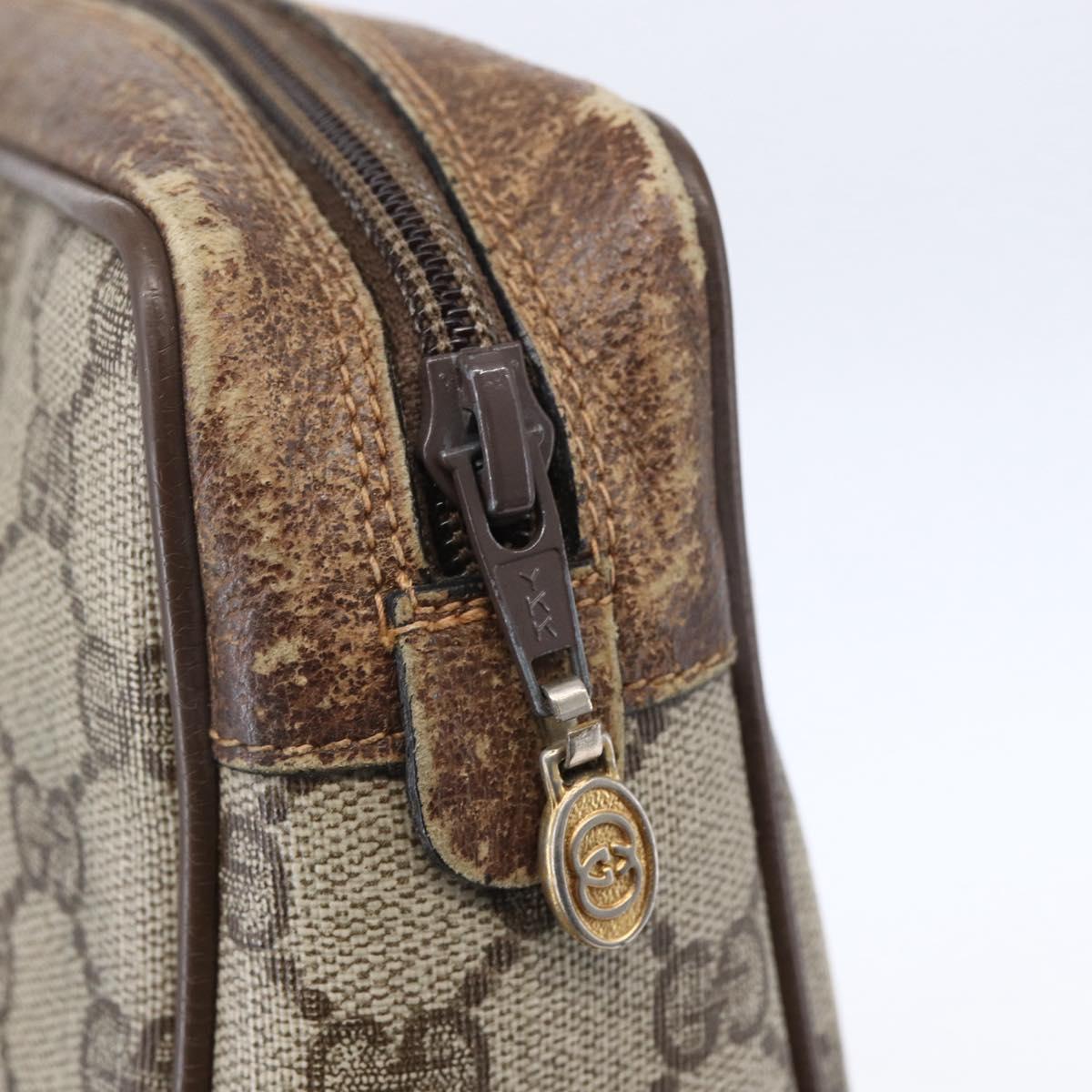 GUCCI GG Supreme Web Sherry Line Clutch Bag PVC Beige Gold 63 01 012 Auth BA7964