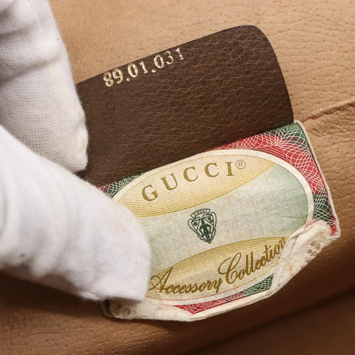 GUCCI GG Supreme Web Sherry Line Clutch Bag PVC Beige Gold 89 01 031 Auth BA7966