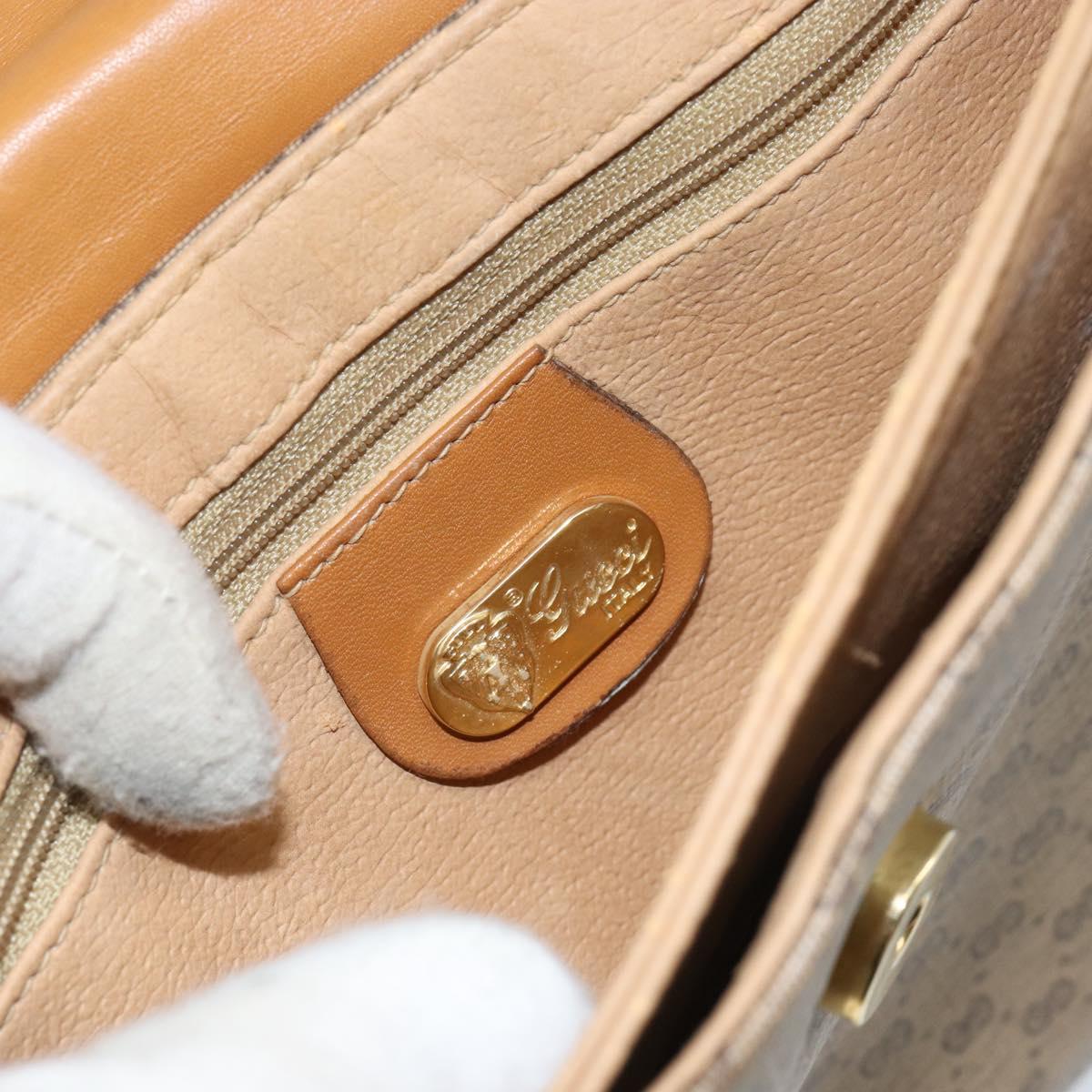 GUCCI Micro GG Supreme Shoulder Bag PVC Beige Gold Auth BA7969