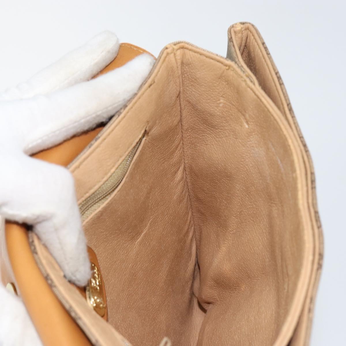 GUCCI Micro GG Supreme Shoulder Bag PVC Beige Gold Auth BA7969