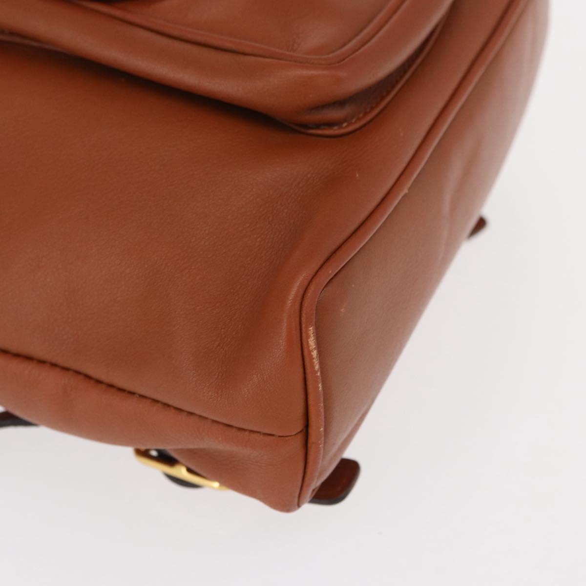 GUCCI Bamboo Backpack Leather Brown Gold 003 2058 0030 Auth BA7970