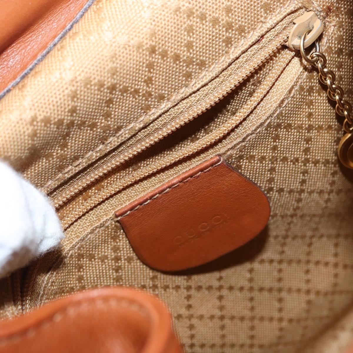 GUCCI Bamboo Backpack Leather Brown Gold 003 2058 0030 Auth BA7970