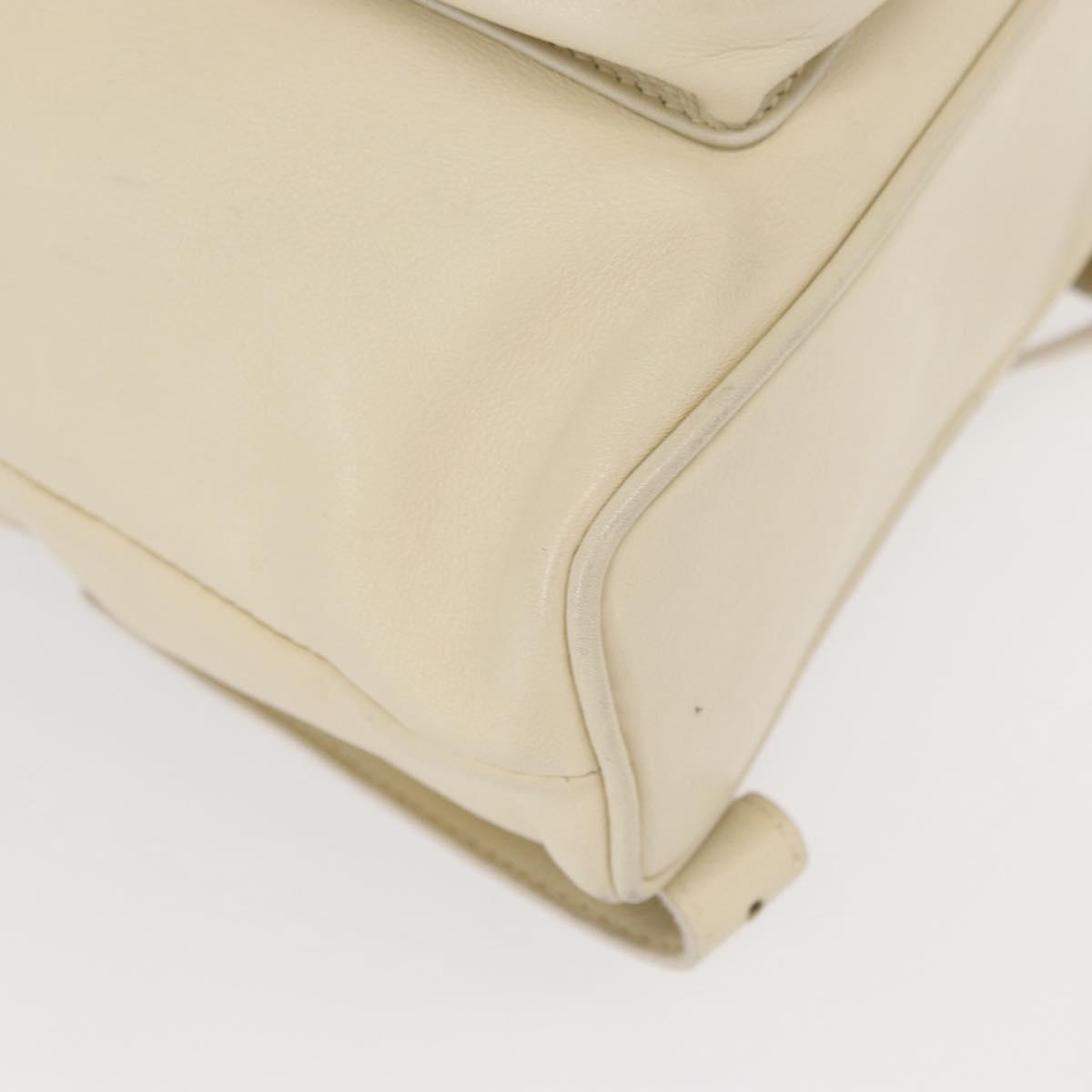 GUCCI Bamboo Backpack Leather White Gold 003 2058 0030 Auth BA7971