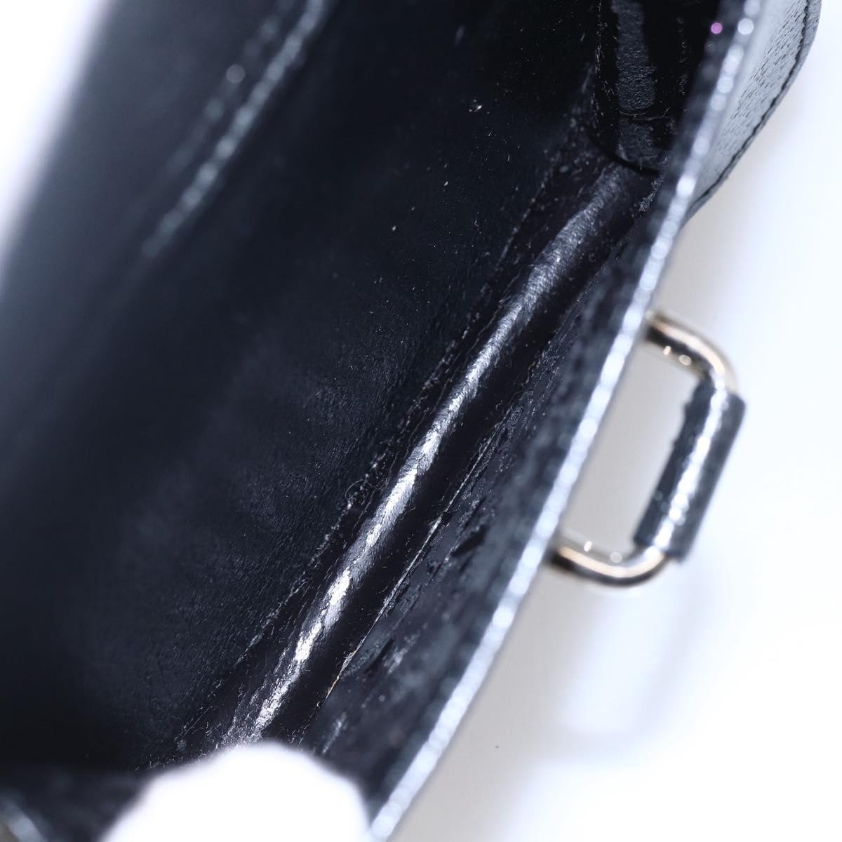 GUCCI Hand Bag Leather 2way Black Silver Auth BA7972