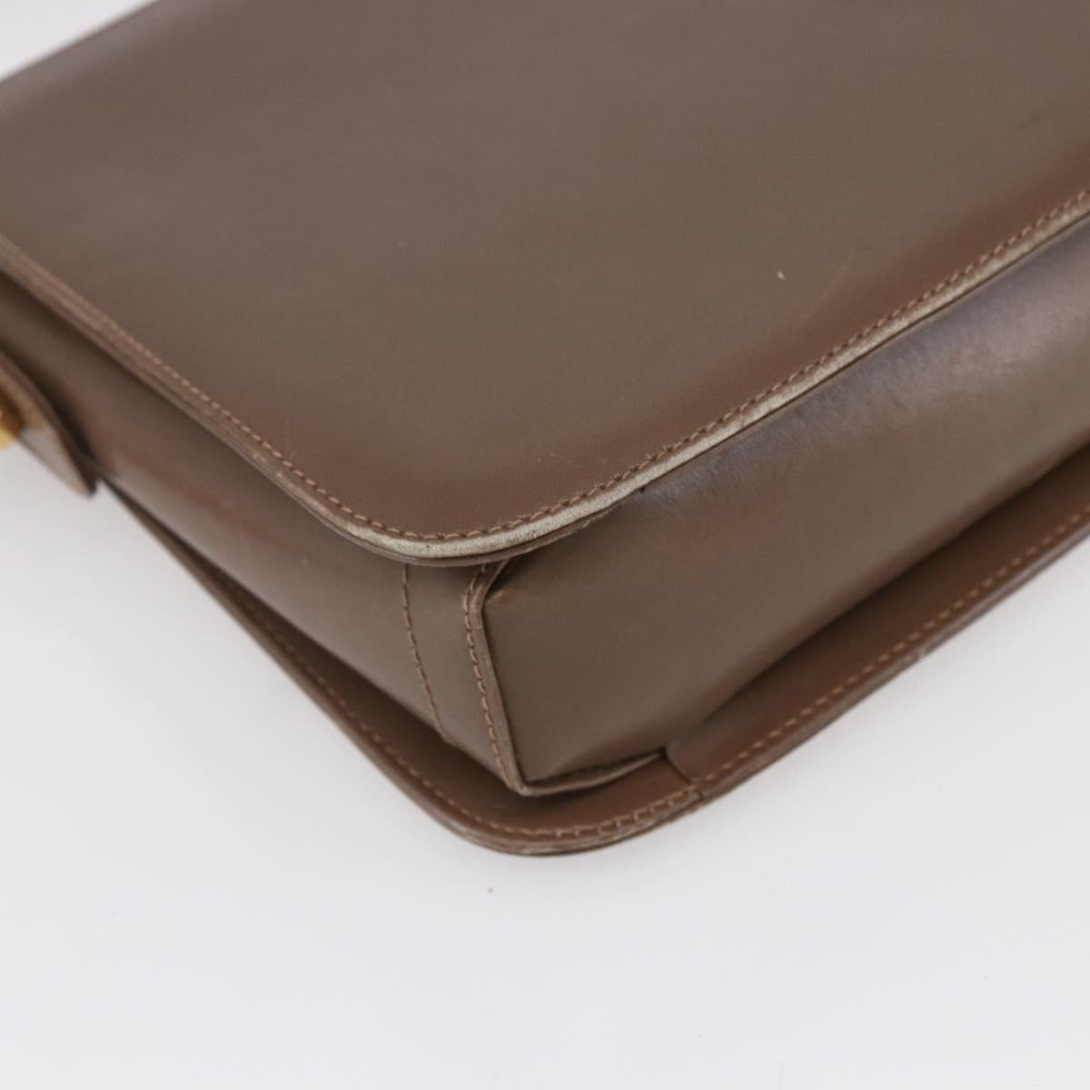 GUCCI Shoulder Bag Leather Beige Gold 001 099 0622 Auth BA7974