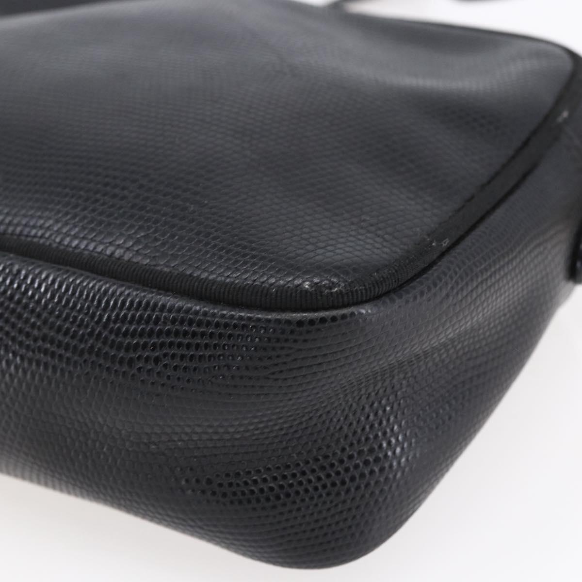 Salvatore Ferragamo Vala Shoulder Bag Leather Black Gold Auth BA7980