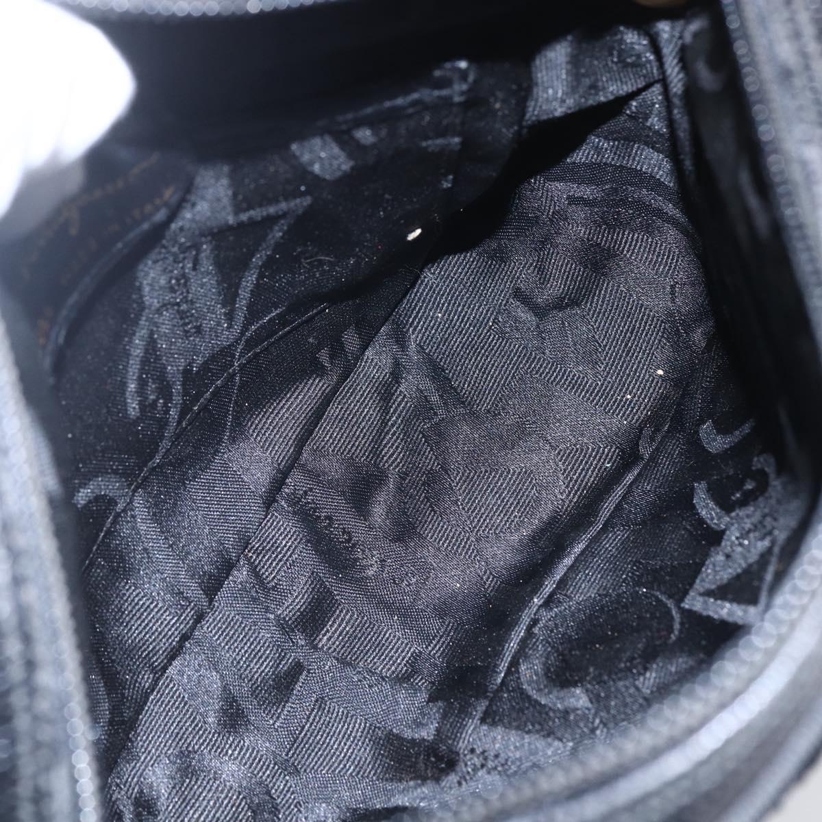 Salvatore Ferragamo Vala Shoulder Bag Leather Black Gold Auth BA7980