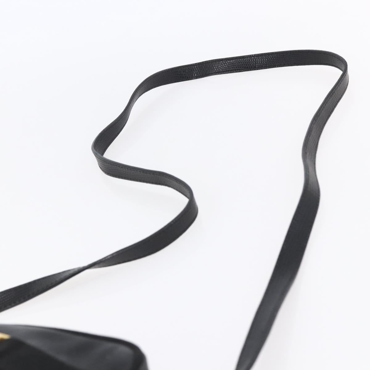 Salvatore Ferragamo Vala Shoulder Bag Leather Black Gold Auth BA7980