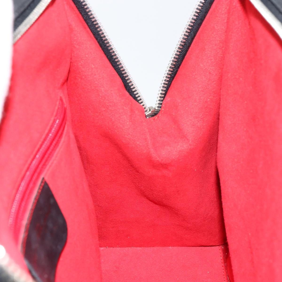 Salvatore Ferragamo Gancini Tote Bag Leather Black Silver Auth BA7983