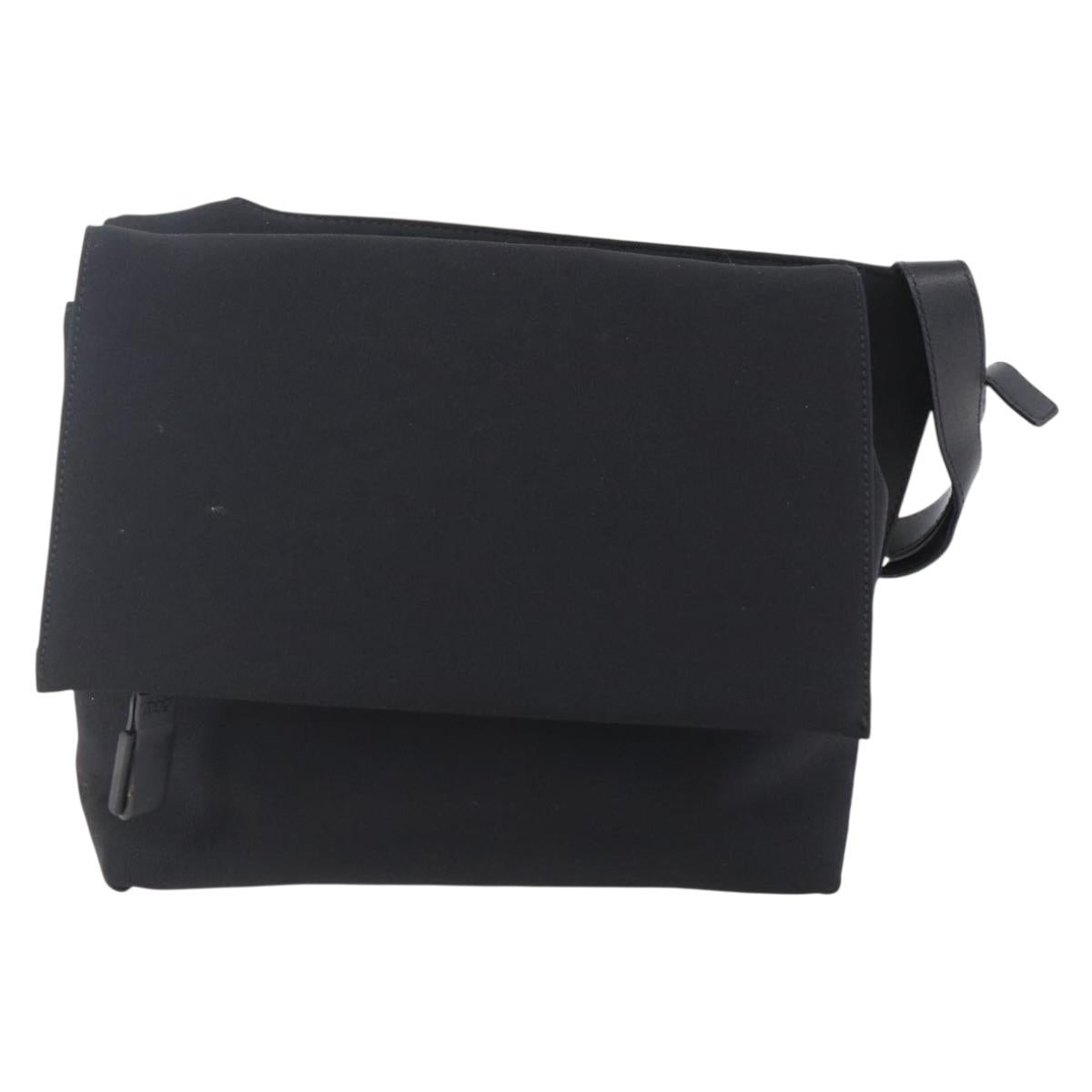 Salvatore Ferragamo Vala Shoulder Bag Canvas Black Silver Auth BA7986