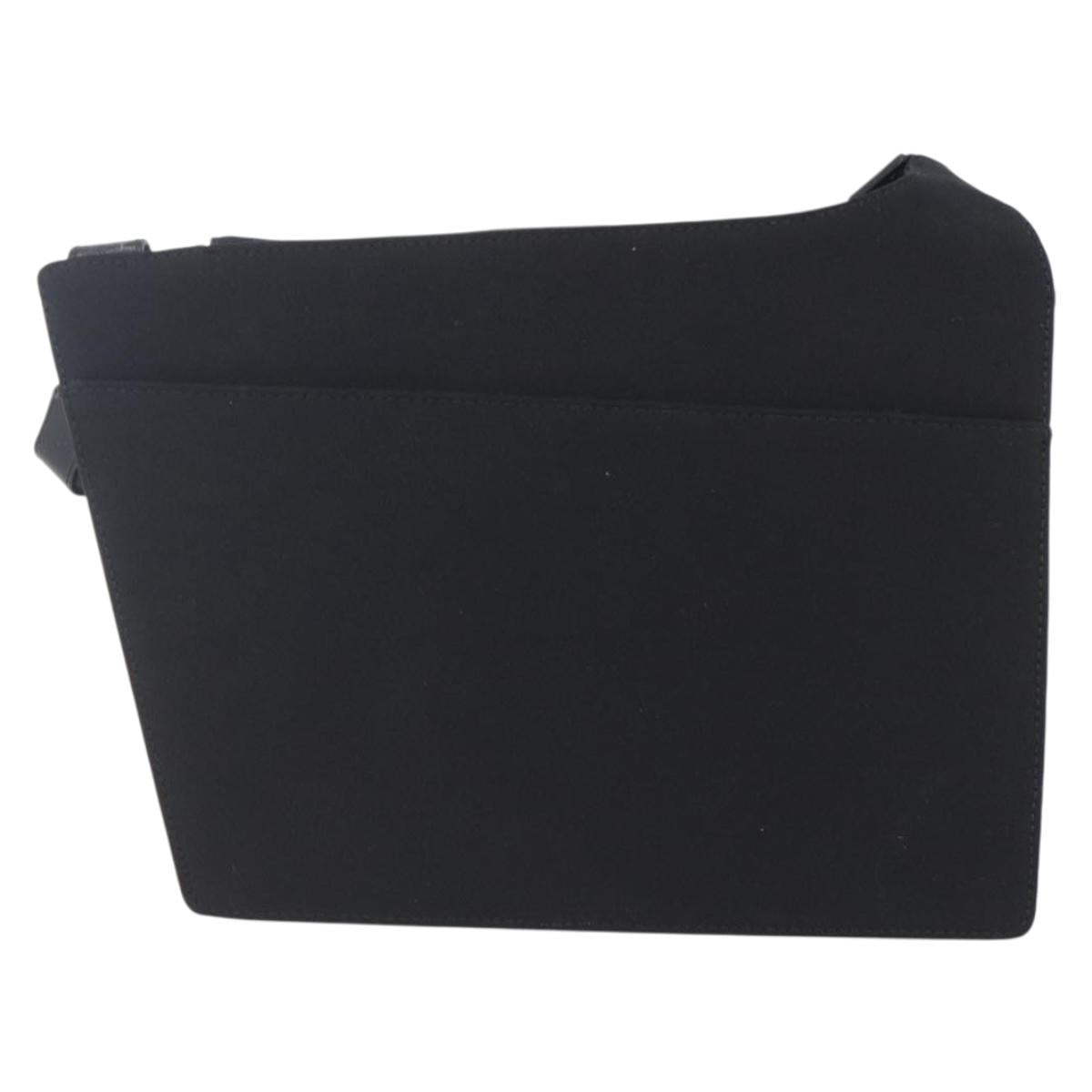 Salvatore Ferragamo Vala Shoulder Bag Canvas Black Silver Auth BA7986