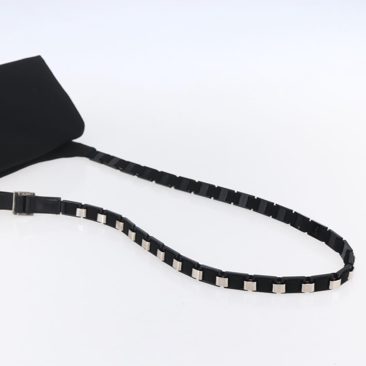 Salvatore Ferragamo Vala Shoulder Bag Canvas Black Silver Auth BA7986