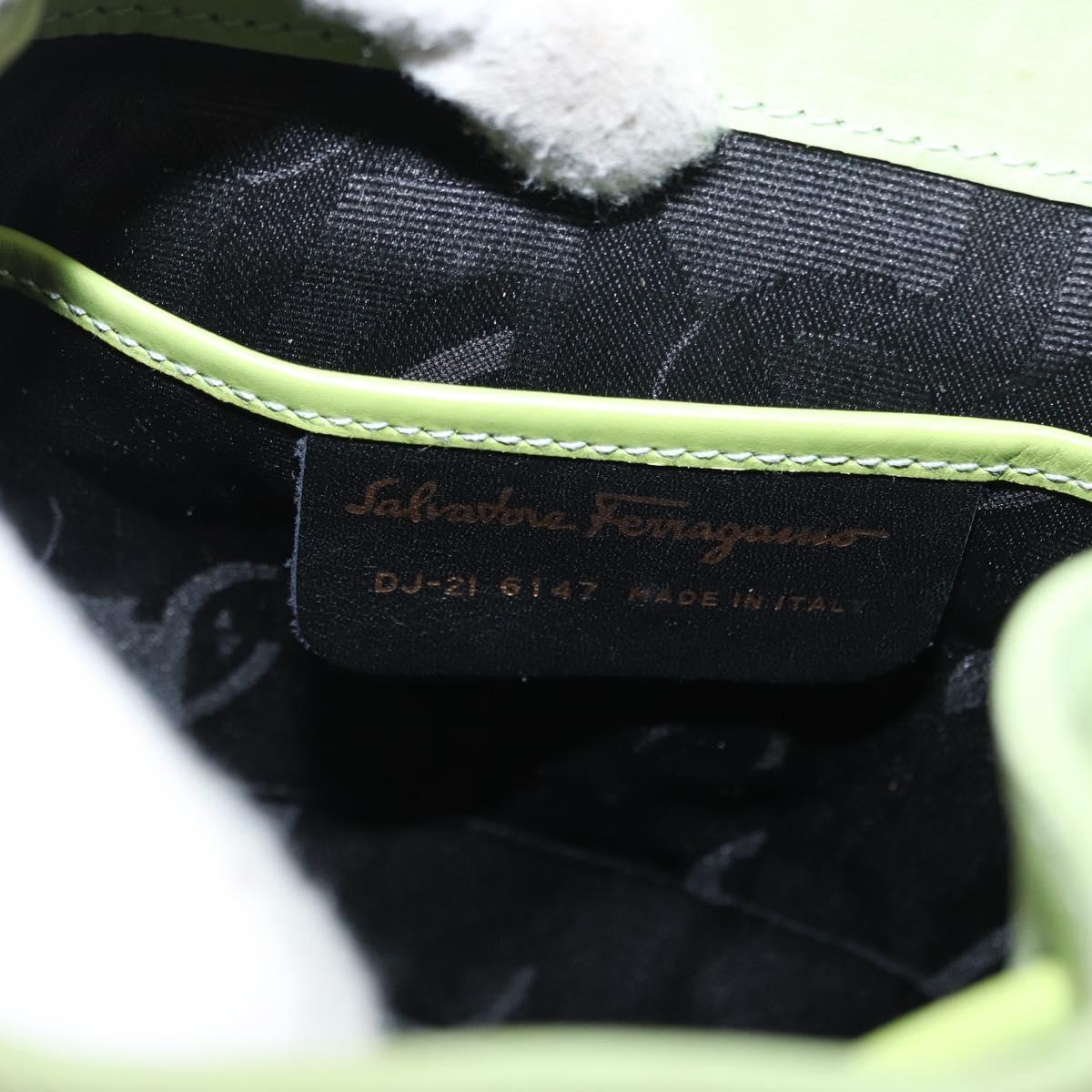 Salvatore Ferragamo Backpack Suede Green Gold Auth BA7987