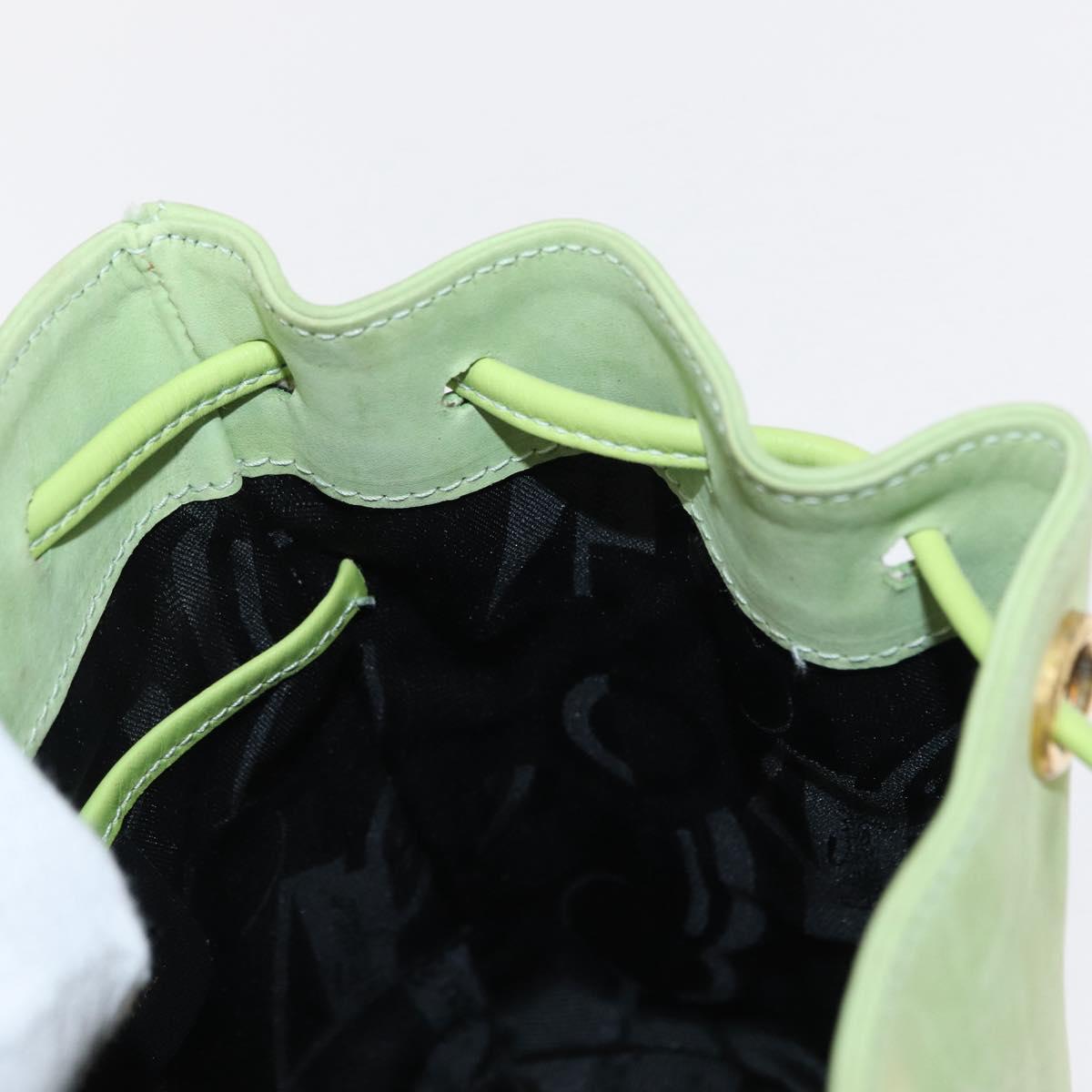 Salvatore Ferragamo Backpack Suede Green Gold Auth BA7987