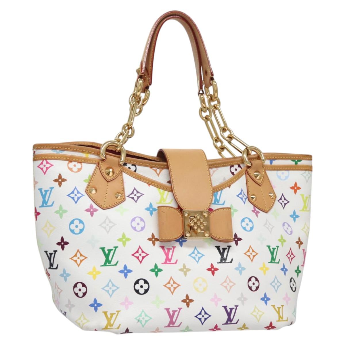 LOUIS VUITTON Monogram Multicolor Annie GM Tote Bag White M40303 LV Auth BA798M