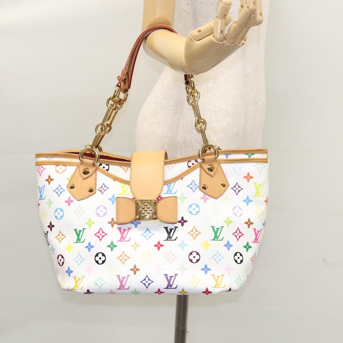 LOUIS VUITTON Monogram Multicolor Annie GM Tote Bag White M40303 LV Auth BA798M