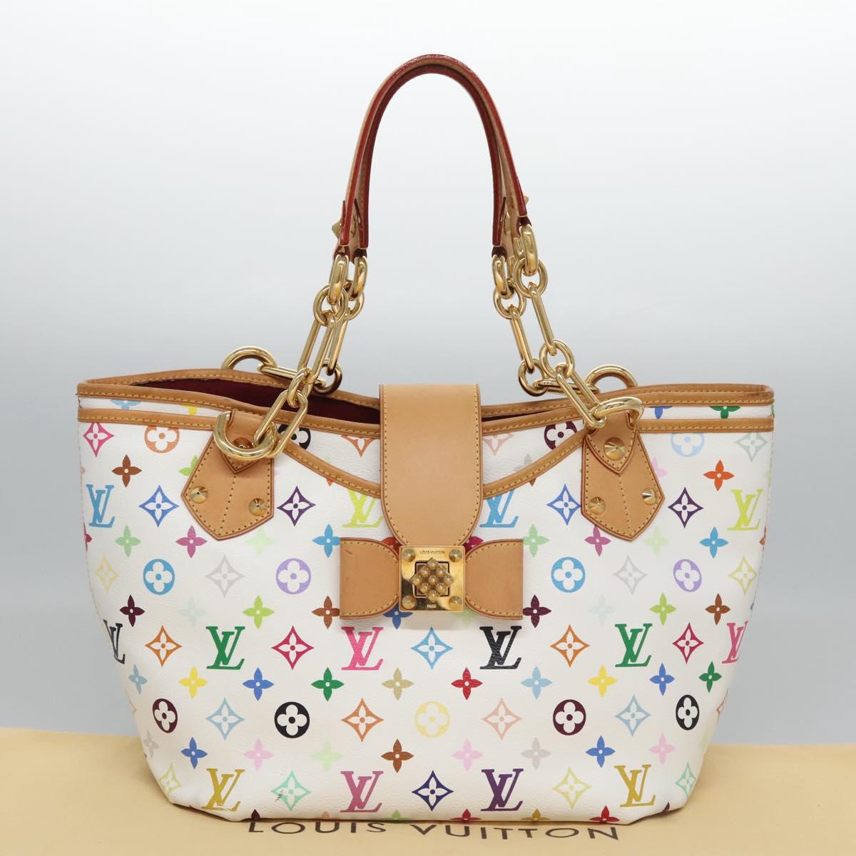 LOUIS VUITTON Monogram Multicolor Annie GM Tote Bag White M40303 LV Auth BA798M