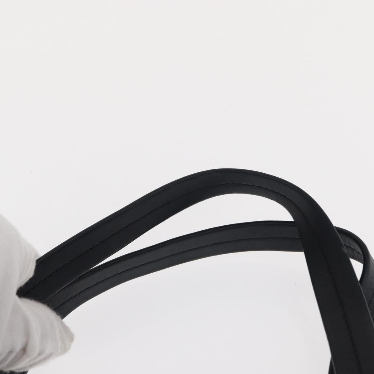 Salvatore Ferragamo Gancini Tote Bag Leather Navy Silver Auth BA7990