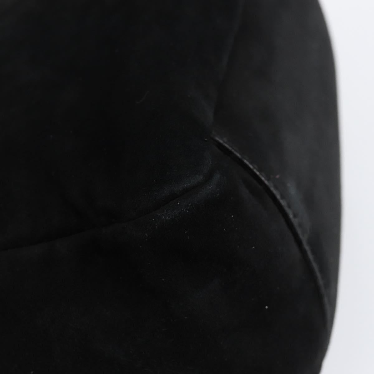 Salvatore Ferragamo Vala Hand Bag Suede Black Gold Auth BA7991