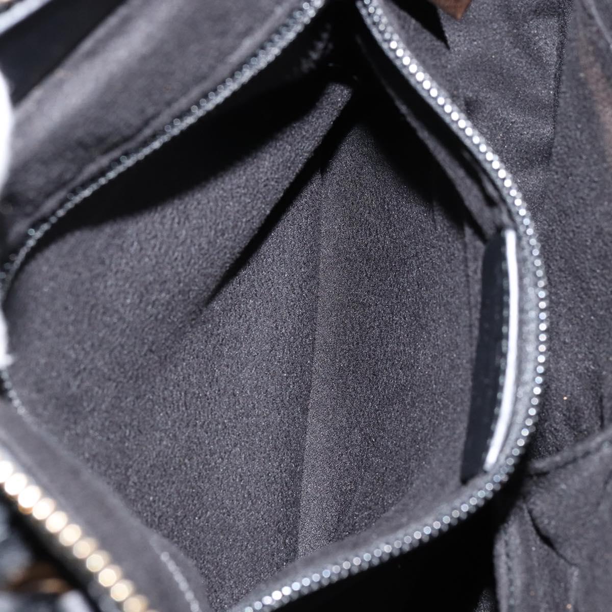 Salvatore Ferragamo Vala Hand Bag Suede Black Gold Auth BA7991