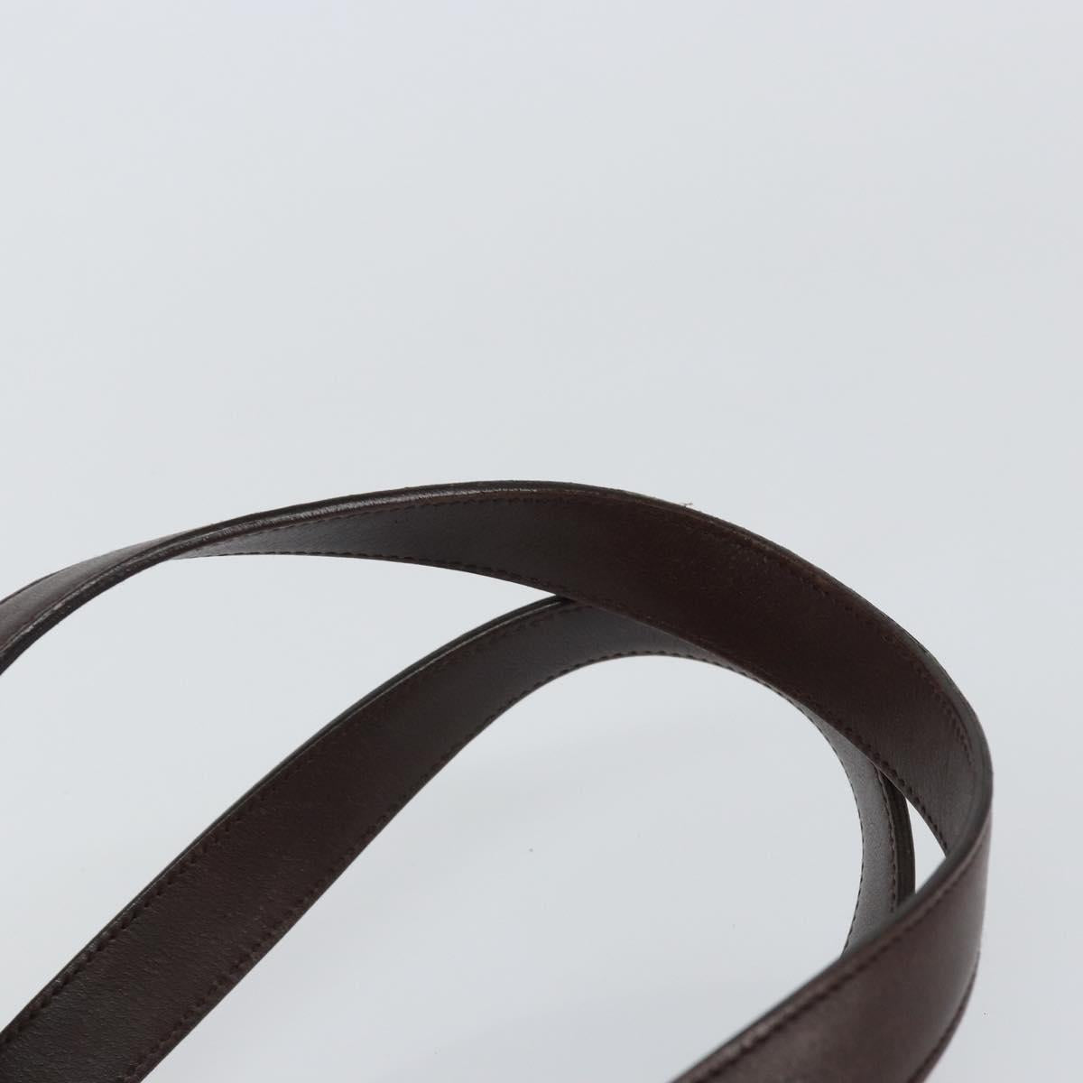 Salvatore Ferragamo Gancini Shoulder Bag Leather Brown Silver Auth BA7992