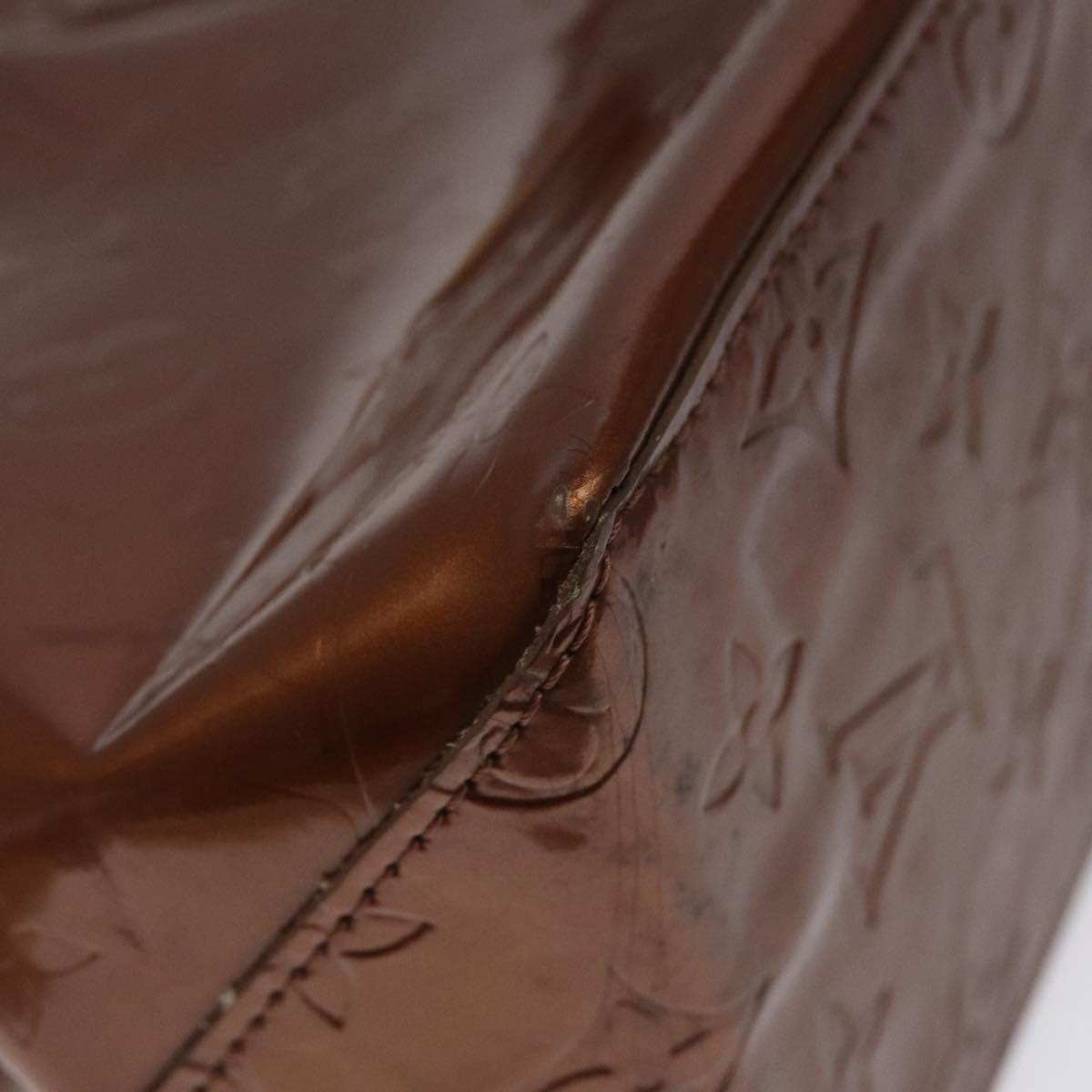 LOUIS VUITTON Monogram Vernis Reade PM Hand Bag Bronze M91146 LV Auth BA800