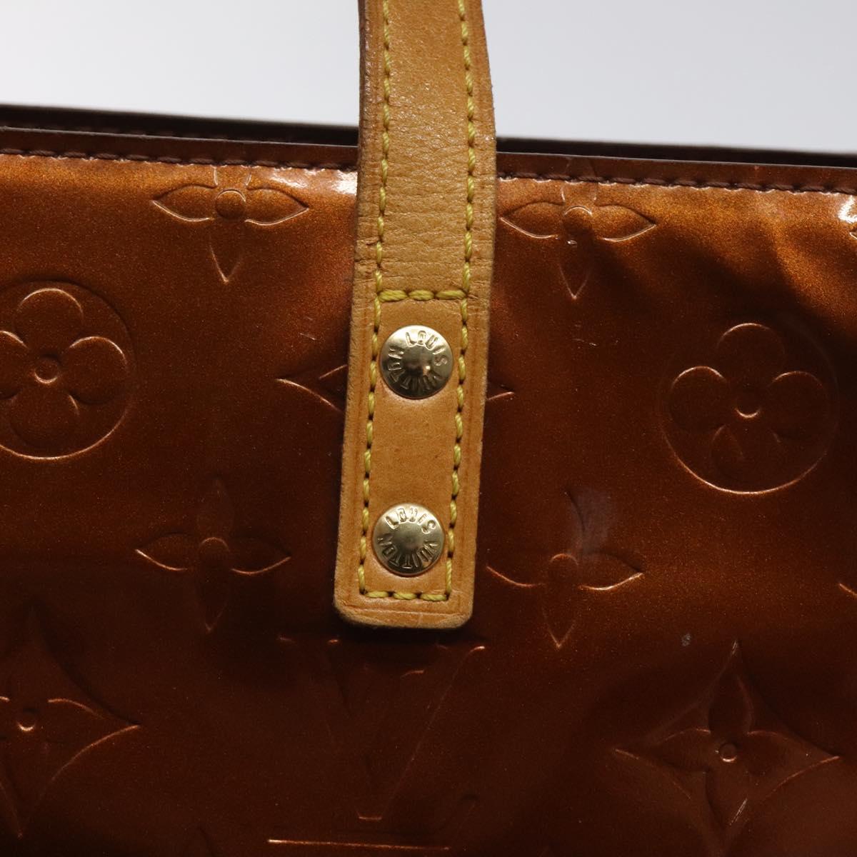 LOUIS VUITTON Monogram Vernis Reade PM Hand Bag Bronze M91146 LV Auth BA800