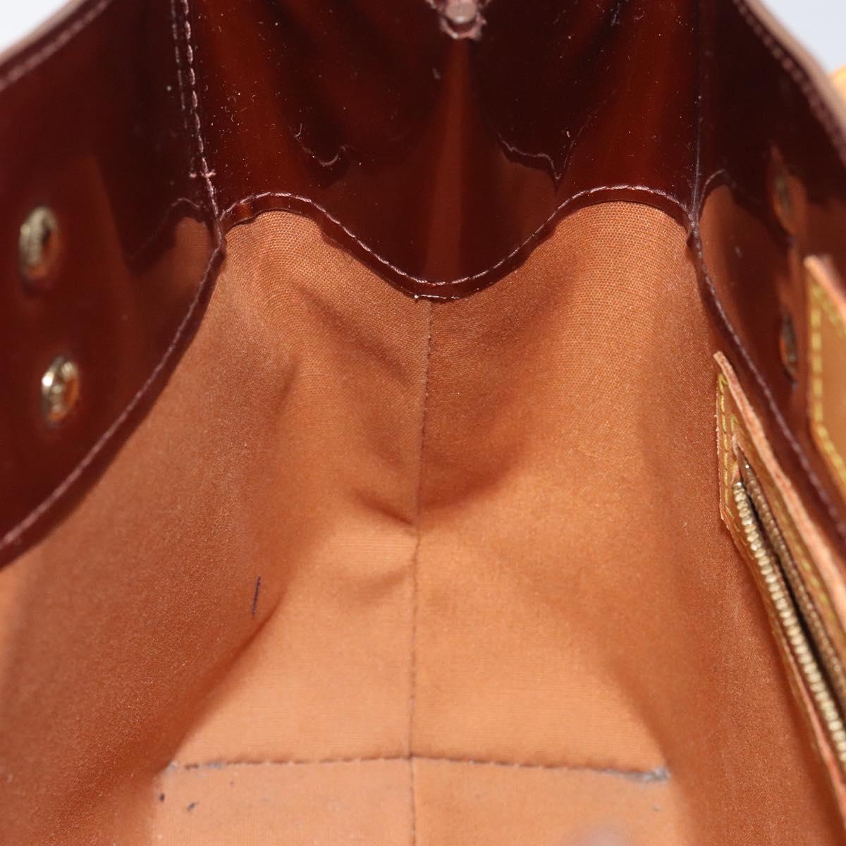 LOUIS VUITTON Monogram Vernis Reade PM Hand Bag Bronze M91146 LV Auth BA800