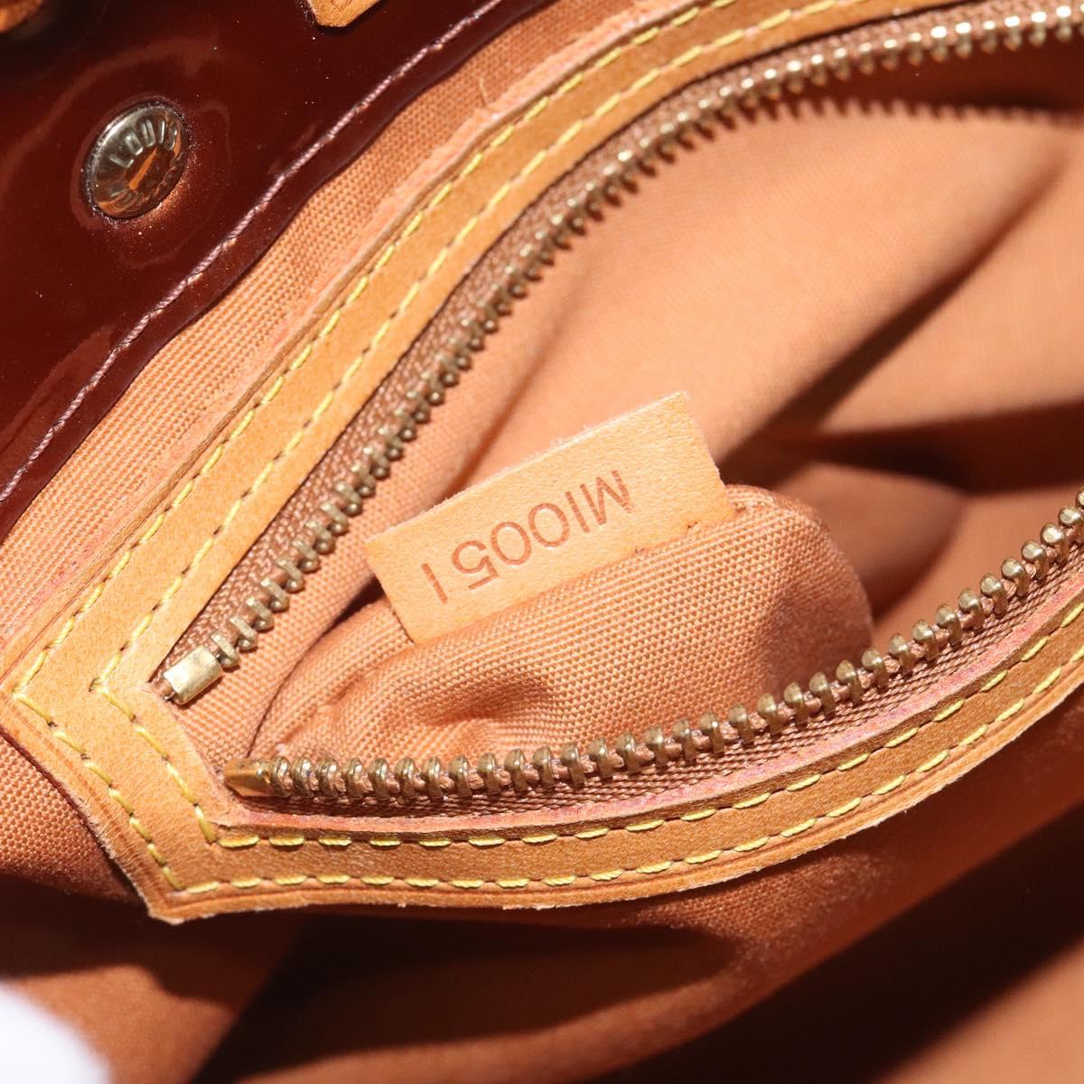 LOUIS VUITTON Monogram Vernis Reade PM Hand Bag Bronze M91146 LV Auth BA800