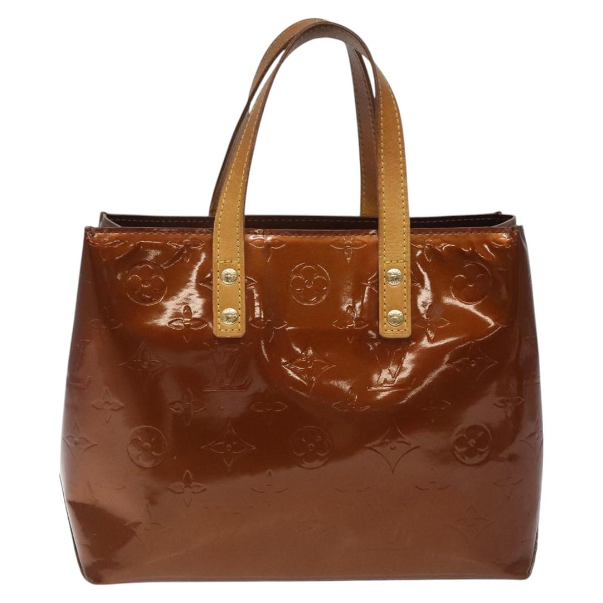 LOUIS VUITTON Monogram Vernis Reade PM Hand Bag Bronze M91146 LV Auth BA800