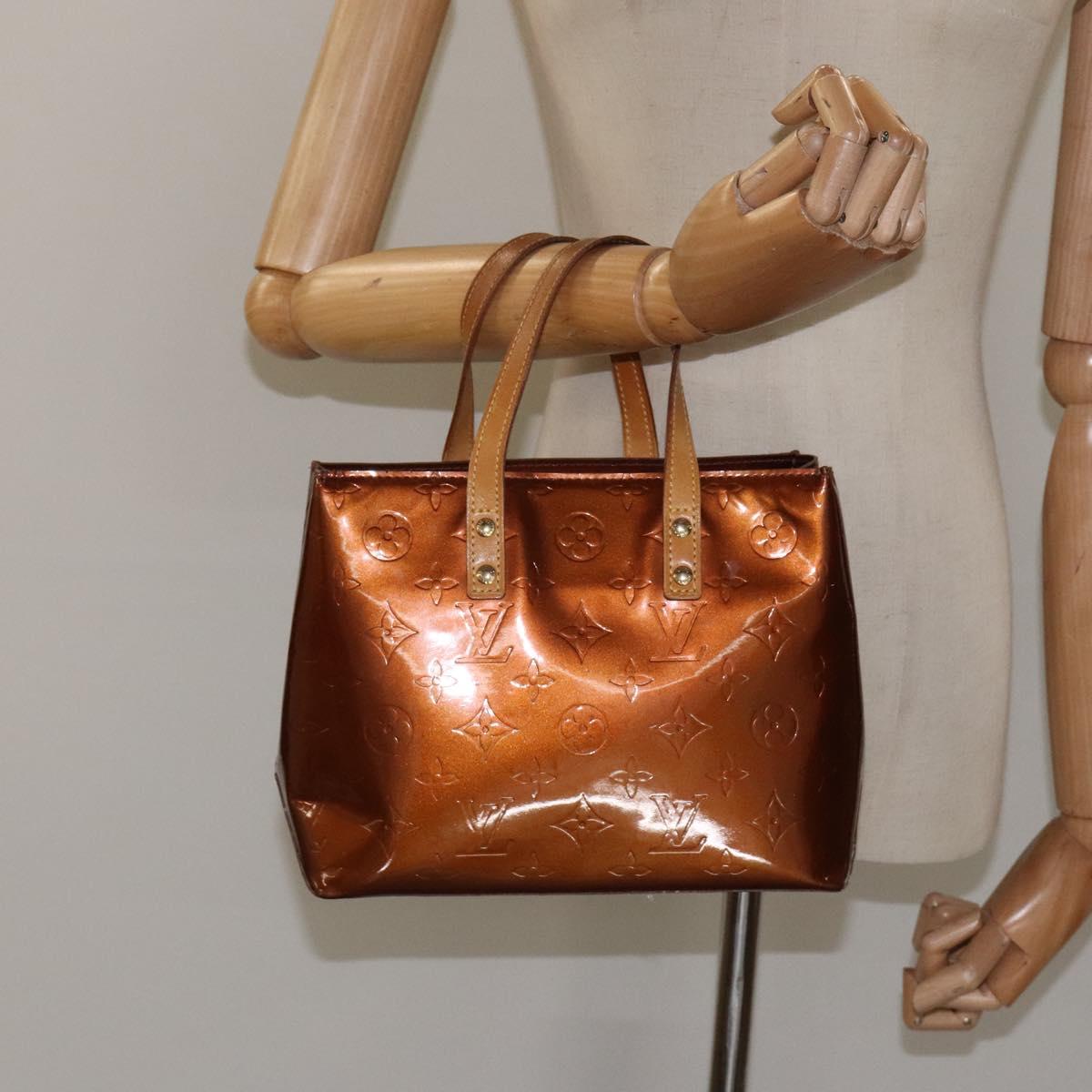LOUIS VUITTON Monogram Vernis Reade PM Hand Bag Bronze M91146 LV Auth BA800