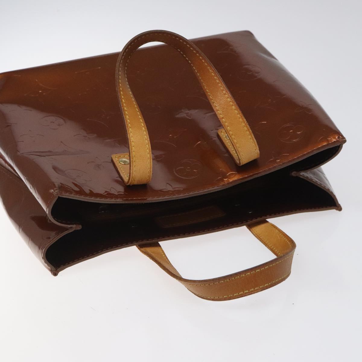 LOUIS VUITTON Monogram Vernis Reade PM Hand Bag Bronze M91146 LV Auth BA800