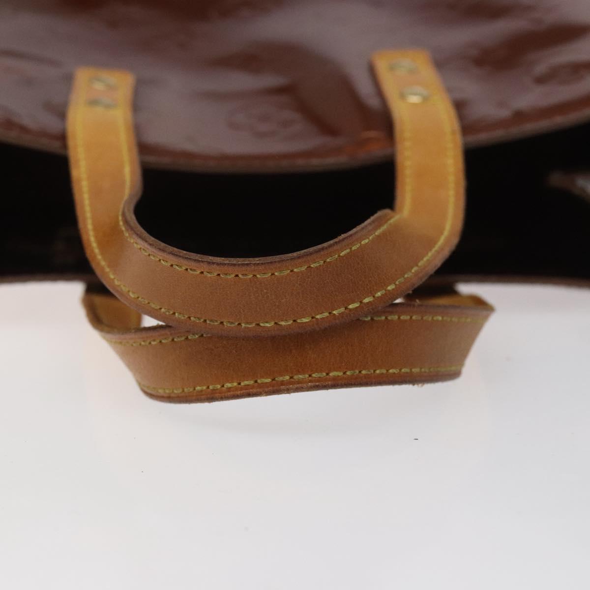 LOUIS VUITTON Monogram Vernis Reade PM Hand Bag Bronze M91146 LV Auth BA800