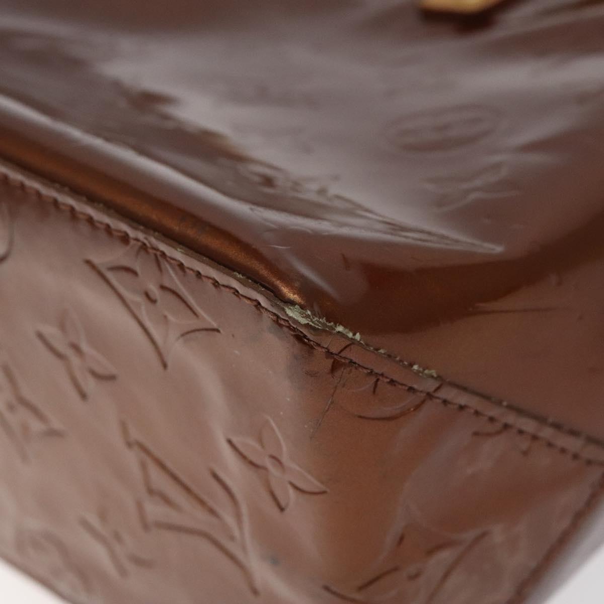 LOUIS VUITTON Monogram Vernis Reade PM Hand Bag Bronze M91146 LV Auth BA800