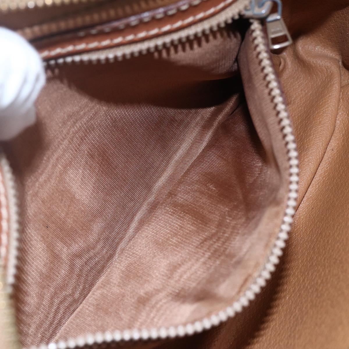 CELINE Macadam Canvas Shoulder Bag PVC Leather Brown Gold Auth BA8001