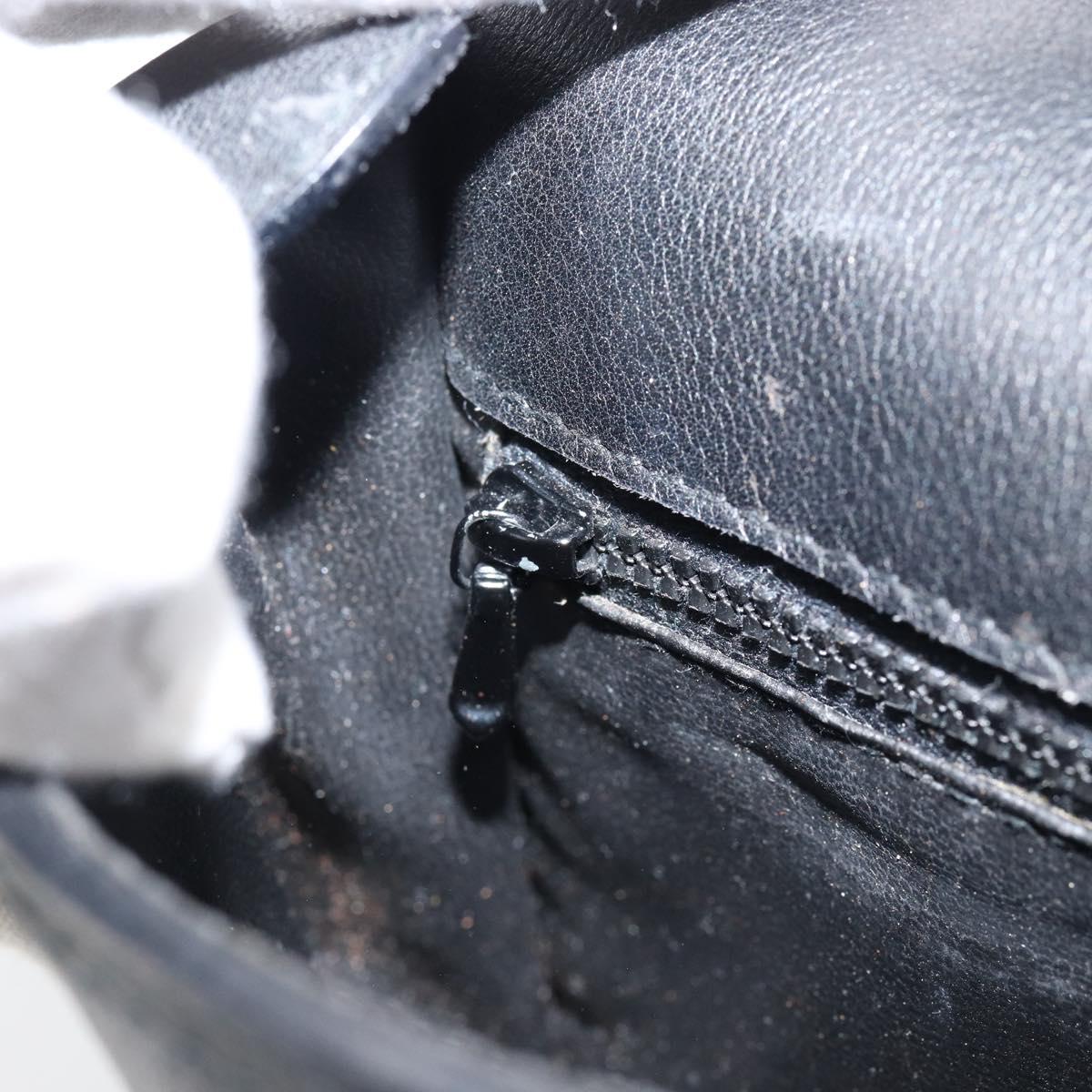 CELINE Shoulder Bag Leather Black Gold Auth BA8003