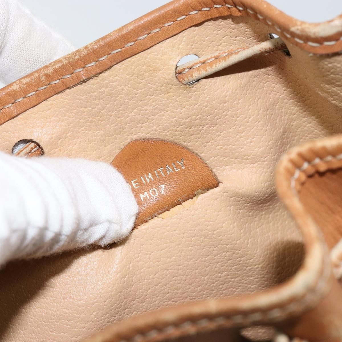 CELINE Macadam Canvas Shoulder Bag Beige Auth BA8004