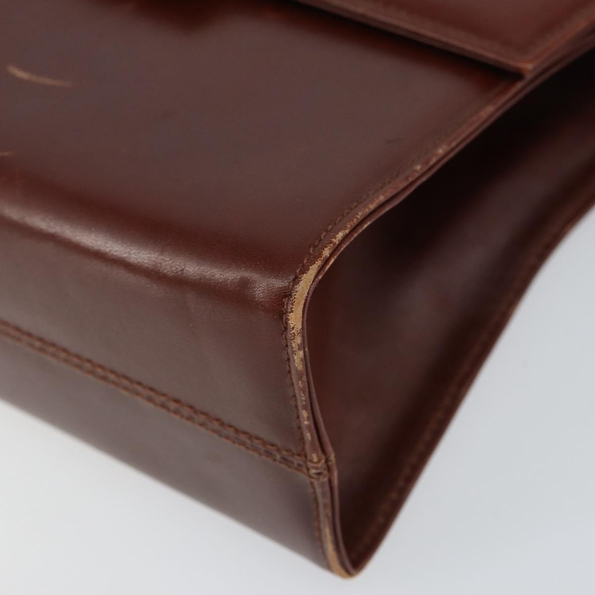 Salvatore Ferragamo Shoulder Bag Leather Brown Gold Auth BA8006