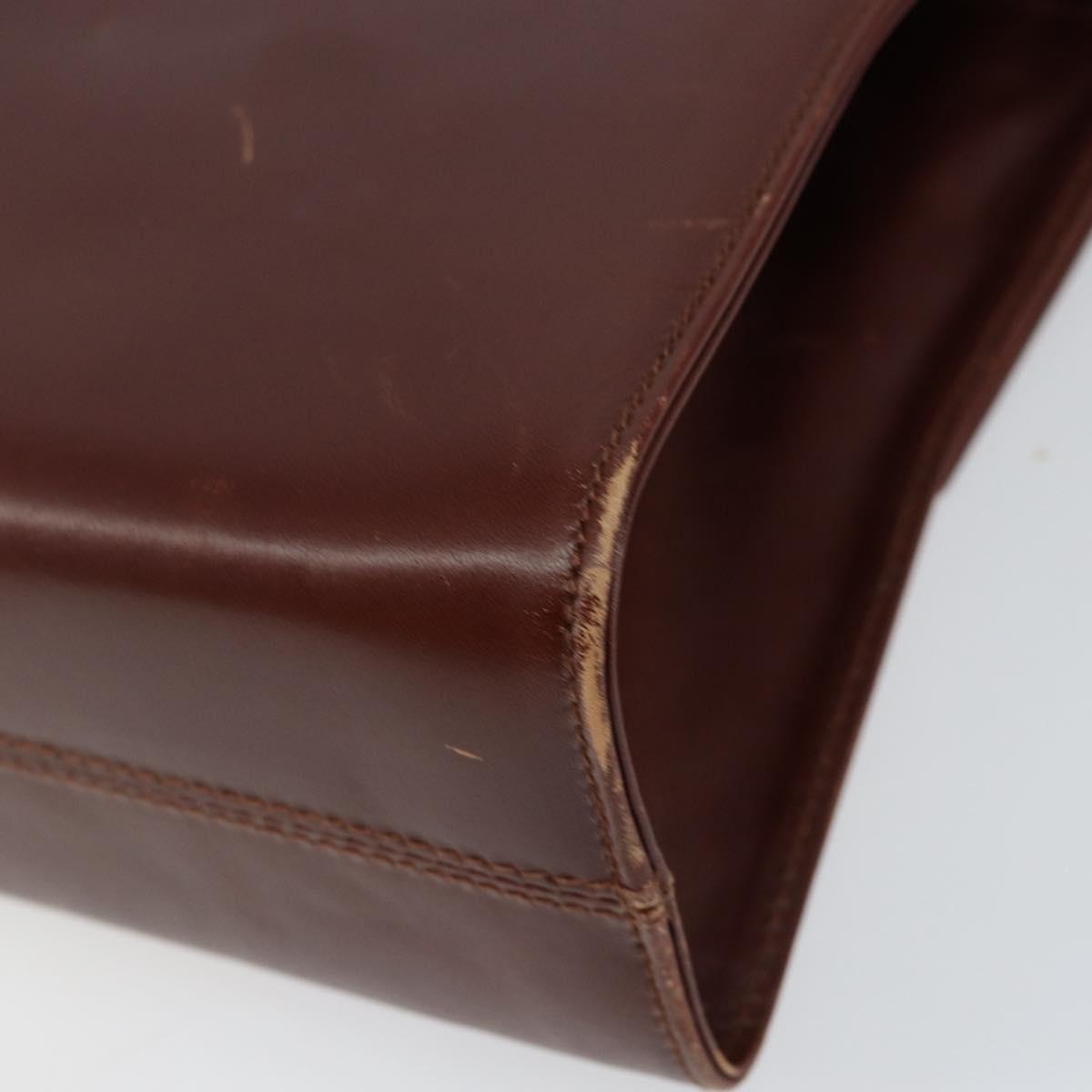 Salvatore Ferragamo Shoulder Bag Leather Brown Gold Auth BA8006