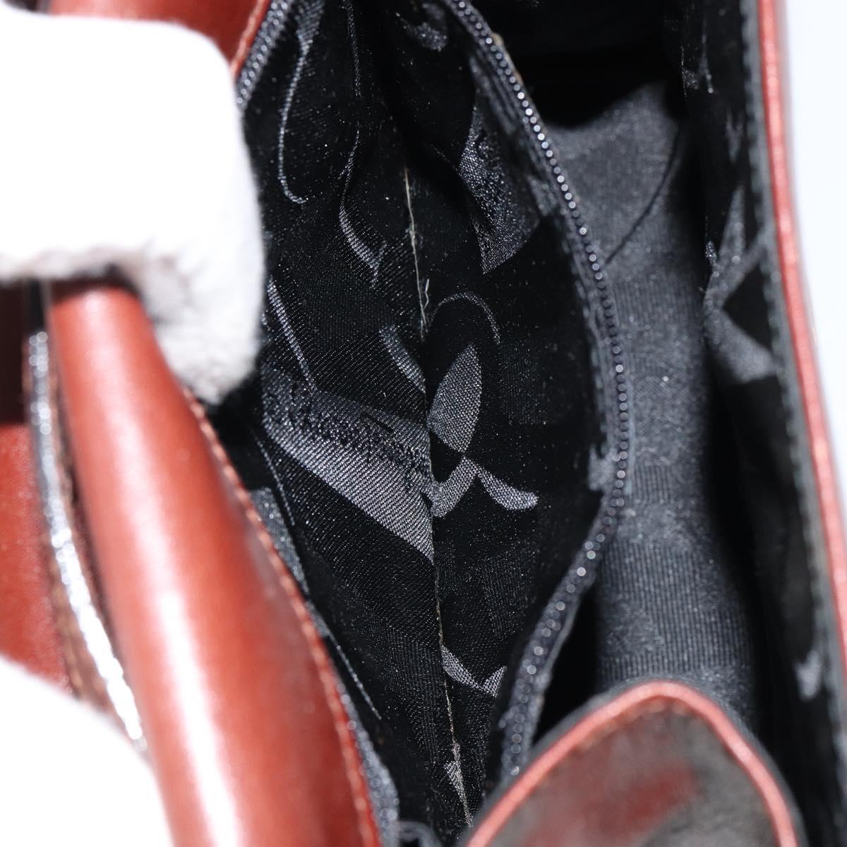 Salvatore Ferragamo Shoulder Bag Leather Brown Gold Auth BA8006