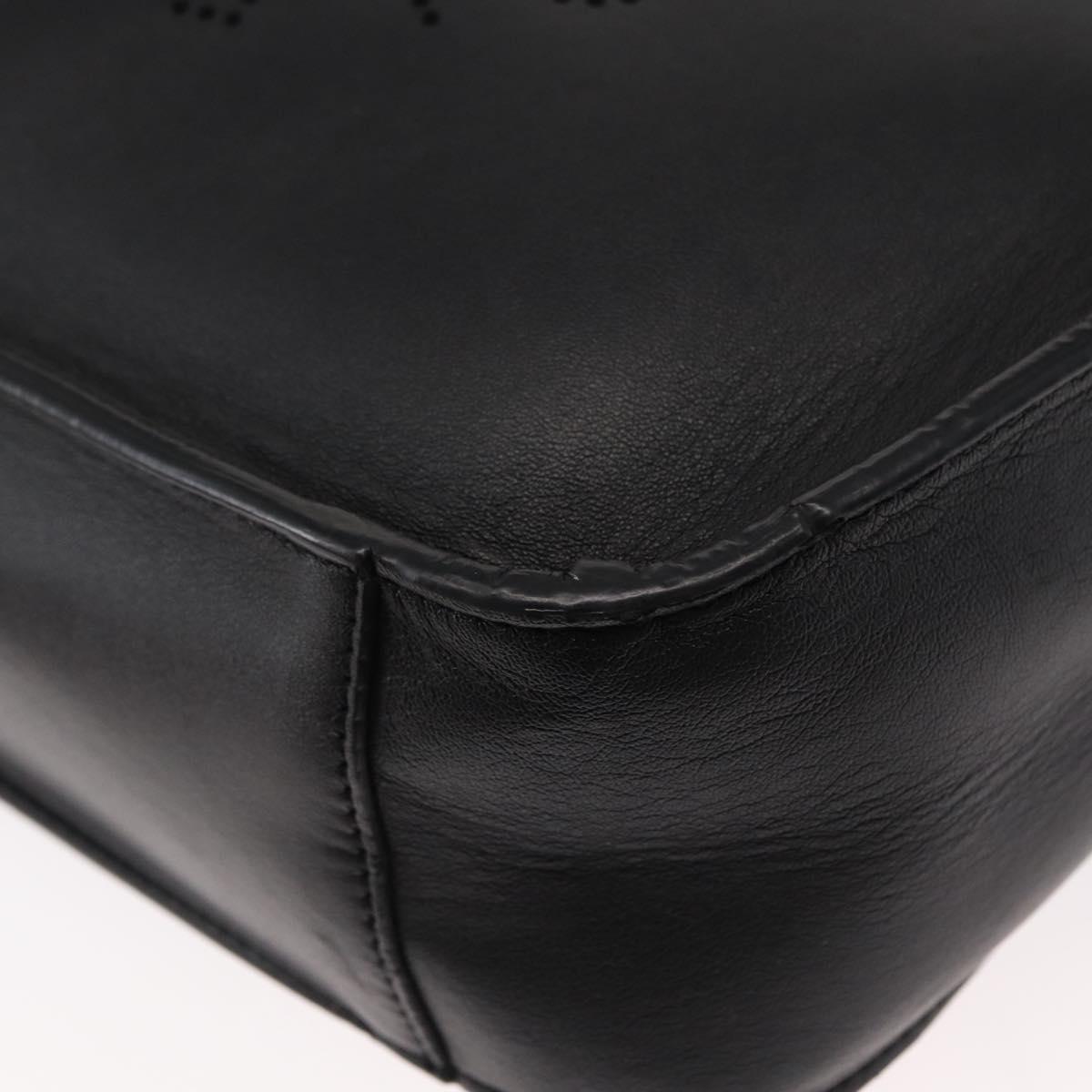 Stella MacCartney Shoulder Bag Leather Black Gold Auth BA8007